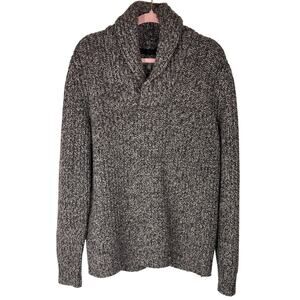 L.L. Bean Signature Lambswool Blend Shawl Collar Neckline Sweater, Large, Mens